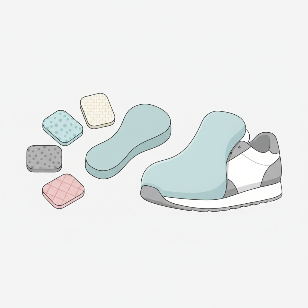 다양한 재료를 실험하여 메모리 폼 솔루션을 찾아내는 과정